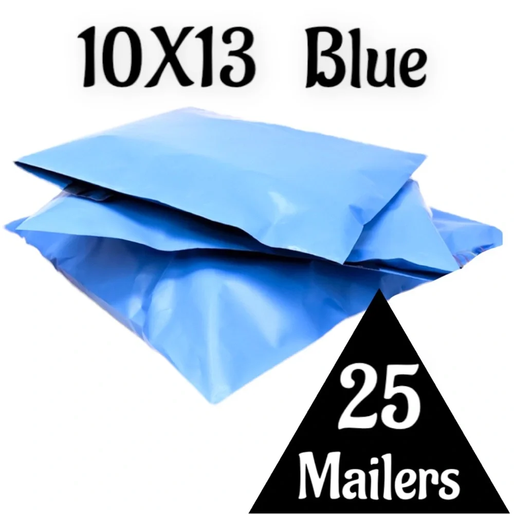 25 10x13 Poly Mailers Blue Shipping Envelopes PRICE IS FIRM - Picture 3 of 5